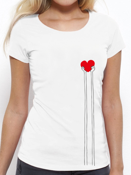 T-shirt femme "coeur clair"
