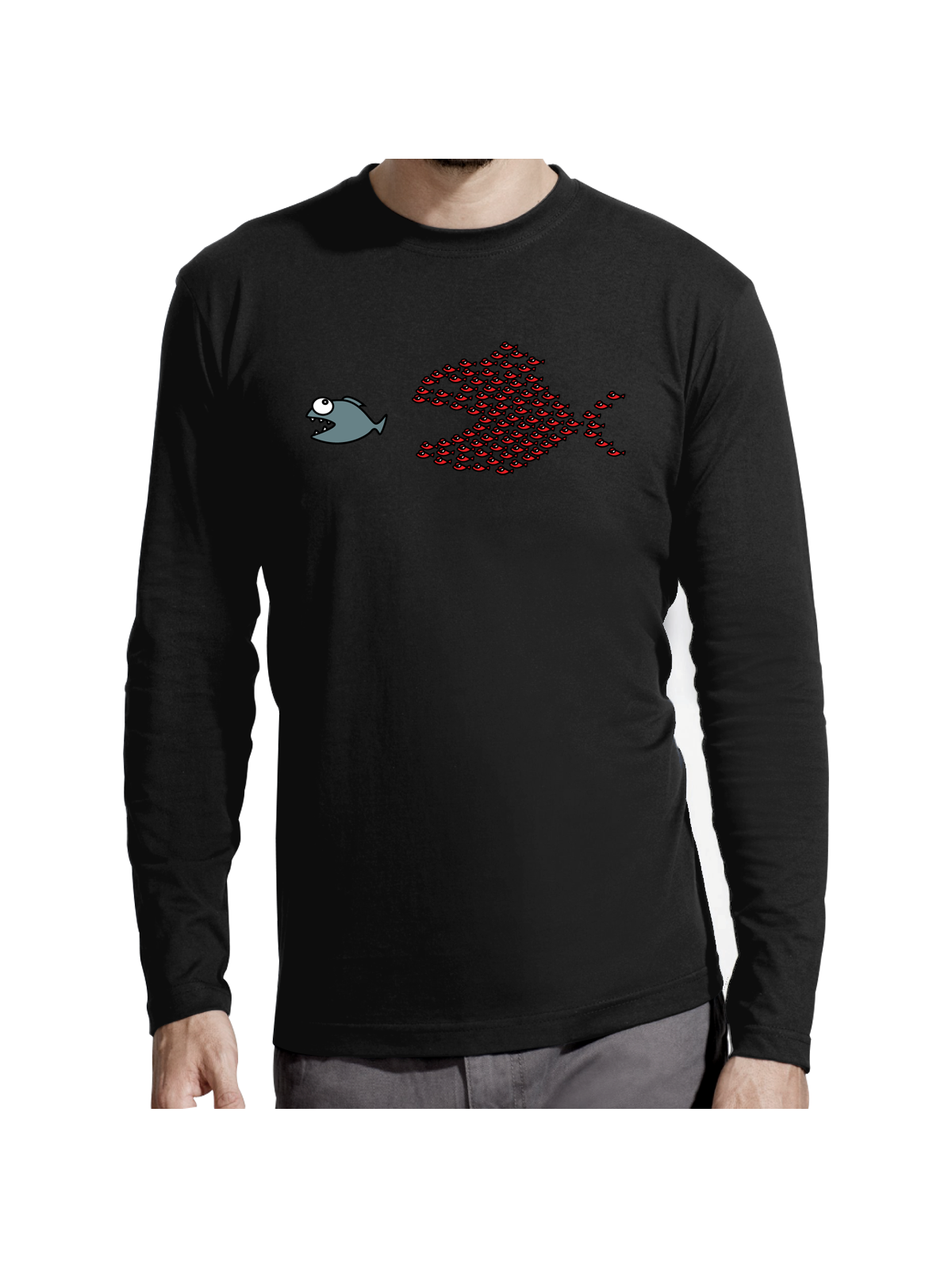 T-shirt manches longues homme "Poissons"